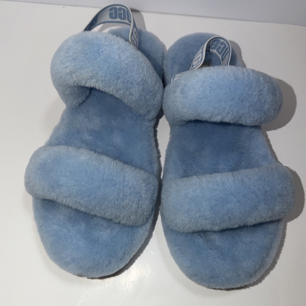 Ugg Womens Oh Yeah Slingbacks Sippers Shoes Light Blue Size 6 Brand New